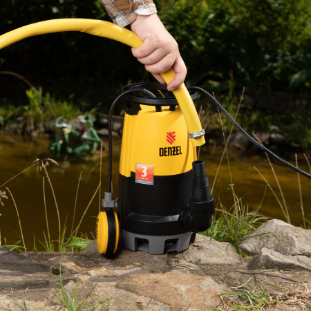 Дренажный насос DENZEL DP600S для чистой и грязной воды, 600 Вт, напор 7 м, 13000 л/ч
