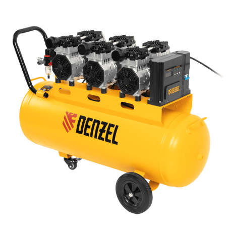 Компрессор безмасляный, малошумный DENZEL DLS 2250/100, 2250 Вт, 3x750, 100 л, 410 л/мин блок управления/ Denzel Компрессор безмасляный, малошумный DENZEL DLS 2250/100, 2250 Вт, 3x750, 100 л, 410 л/мин блок управления/ Denzel