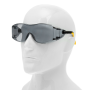 Очки защитные DENZEL открытые, поликарбонатные, увеличенная дымчатая линза, регулируемые дужки