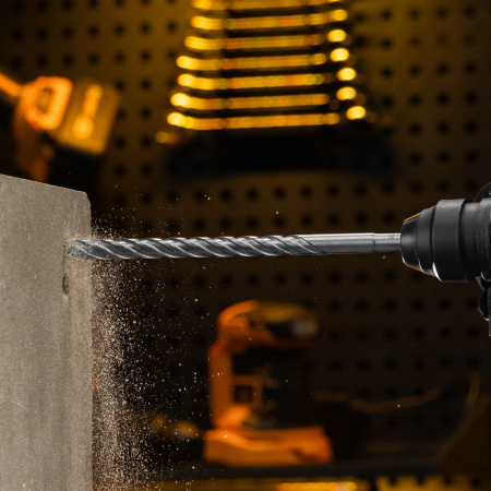 Бур по бетону DENZEL, цельная крестовая пластина, 12x315 мм, SDS PLUS