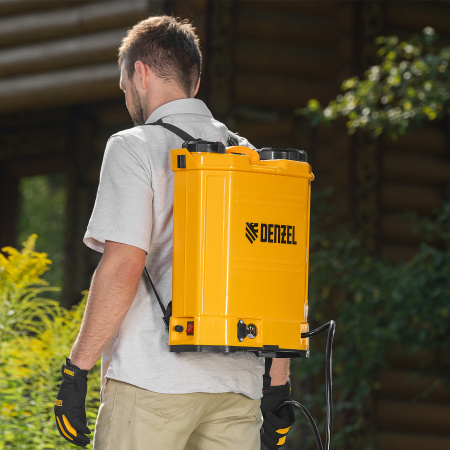 Опрыскиватель ранцевый аккумуляторный DENZEL D-16LA, 16 л, 12 В, 8 Ач