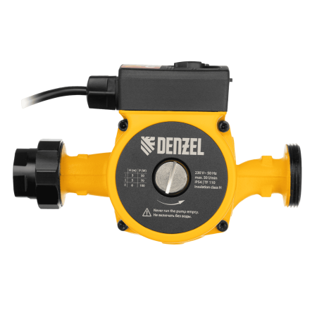Циркуляционный насос DENZEL CP25-6, напор 6 м, 50 л/мин, 1 м кабель, монт. длина 180 мм