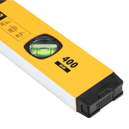 Уровень алюминиевый DENZEL магнит., фрезерованный, 3 глазка (1 зеркал.), 0,5 мм/м, 400 мм