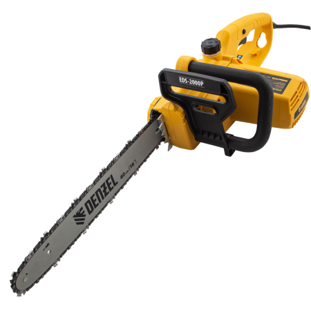 Пила цепная электрическая DENZEL EDS-2000P, 2 кВт, шина 40 см, шаг 3/8, 57 звеньев