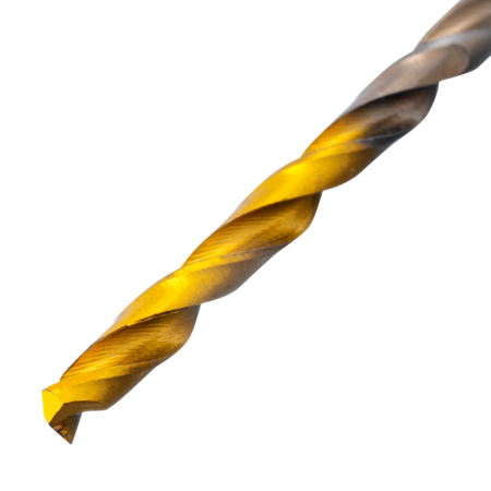 Набор сверл по металлу DENZEL, 1-10 мм, Р6М5К8-TiN, Golden Tip, 19 шт