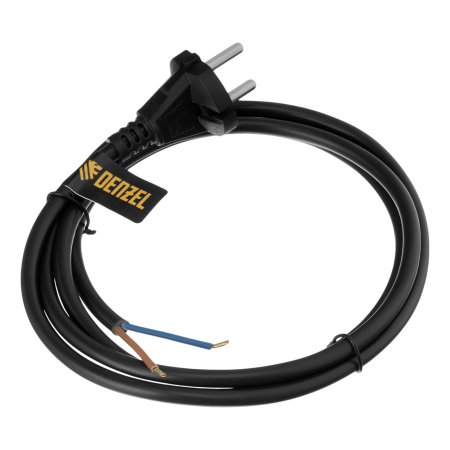 Шнур сетевой Energy Series DENZEL, ПВС, 1,5 м, 2 x 1,5 мм, с неразборной вилкой, черный Шнур сетевой Energy Series DENZEL, ПВС, 1,5 м, 2 x 1,5 мм, с неразборной вилкой, черный