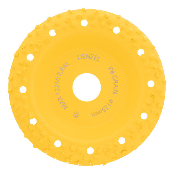 Чашка твердосплавная зачистная DENZEL, 125 мм, Наклонная, крупное зерно #8