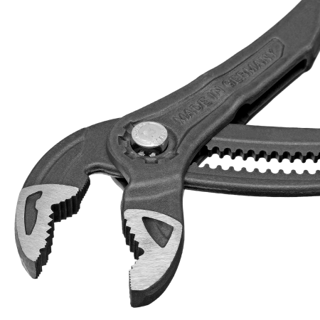 Клещи переставные DENZEL кнопочный механизм, обливные рукоятки, 300 мм