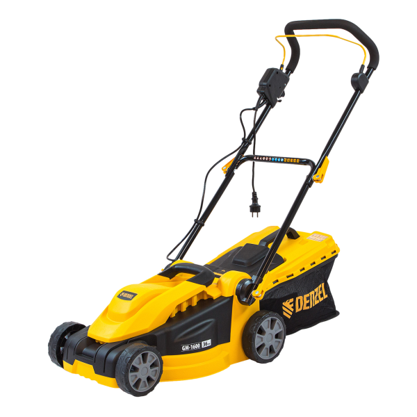 Газонокосилка электрическая DENZEL GM-1600, 1600 Вт, ширина 36 см, 3 уровня, 35 л