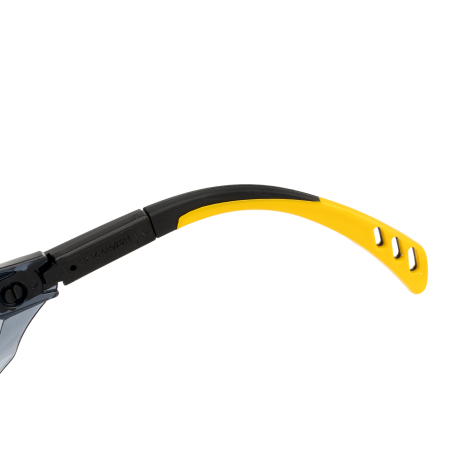 Очки защитные DENZEL открытые, поликарбонатные, увеличенная дымчатая линза, регулируемые дужки