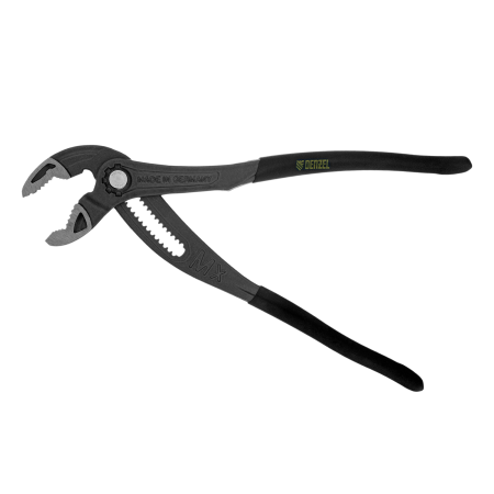 Клещи переставные DENZEL кнопочный механизм, обливные рукоятки, 300 мм