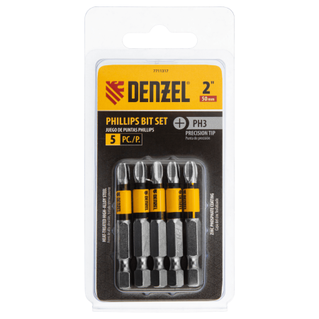Набор бит DENZEL PH3x50, 5 шт.