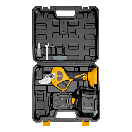 Секатор аккумуляторный, бесщет. DENZEL, CP-40BL, Li-Ion, 20 В, лезвия SK5