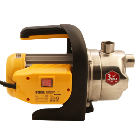 Насос садовый поверхностный DENZEL GP1200Х, 1200 Вт, 3700 л/ч, высота подъема 46 м