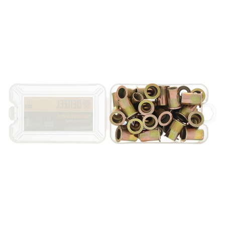 Заклепки резьбовые DENZEL стальные, оцинкованные, М10, пластиковый кейс, 35 шт.