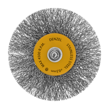 Набор щеток для дрели DENZEL, 5 Плоских 25-38-50-63-75 мм, шпилька, нерж. вит. проволока