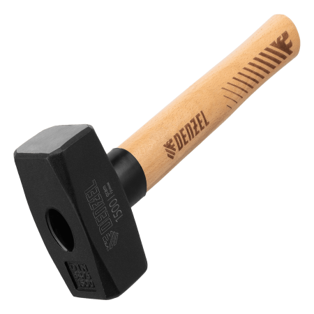 Кувалда DENZEL 1500 г, кованая головка, буковая рукоятка