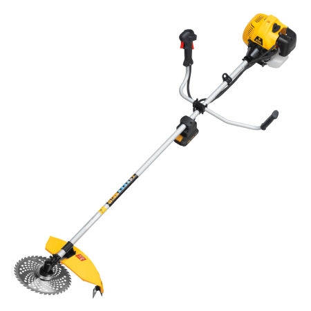 Триммер бензиновый DENZEL DT-52E, 52 см3, неразъемная штанга, электростартер, состоит из 2 частей