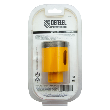 Сверло алмазное по керамограниту DENZEL 72689, 50 мм, М14, мокрая резка