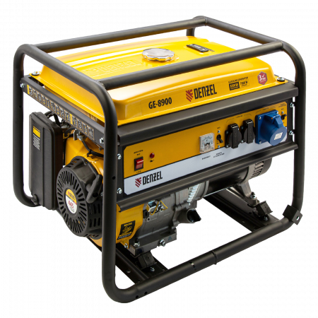 Генератор бензиновый DENZEL GE 8900, 8.5 кВт, 220 В/50 Гц, 25 л, ручной старт