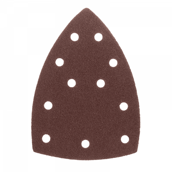 Треугольник абразивный на ворc. подложке под "липучку", перф., P 80, 150х150х100 мм, 5 шт. Denzel