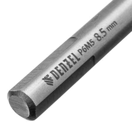 Сверло спиральное по металлу DENZEL 8,5 x 117 мм, Р6М5, Golden Tip, многогранная заточка