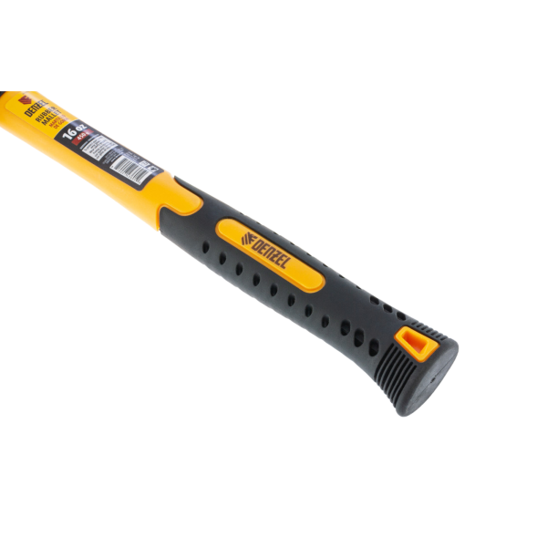 Киянка резиновая DENZEL 16 oz, черно-белая резина, фибергласовая рукоятка