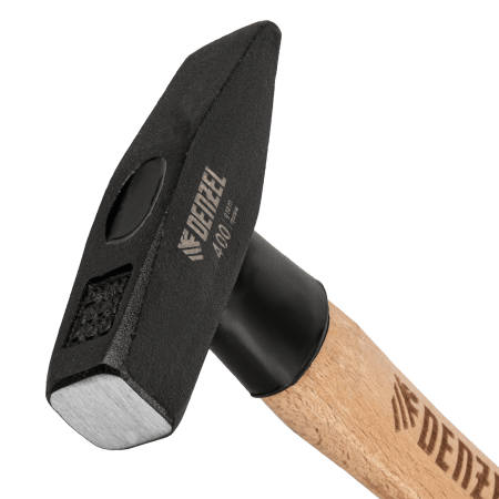 Молоток слесарный DENZEL 400 г, кованый квадратный боек, буковая рукоятка Молоток слесарный DENZEL 400 г, кованый квадратный боек, буковая рукоятка