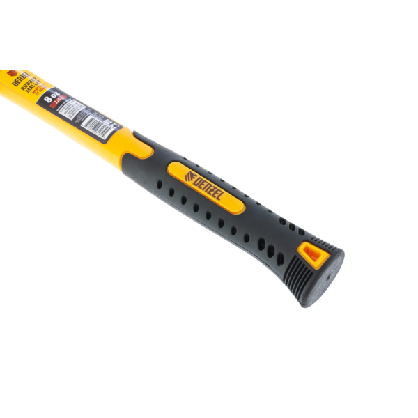 Киянка резиновая DENZEL 8 oz, черная резина, фибергласовая рукоятка