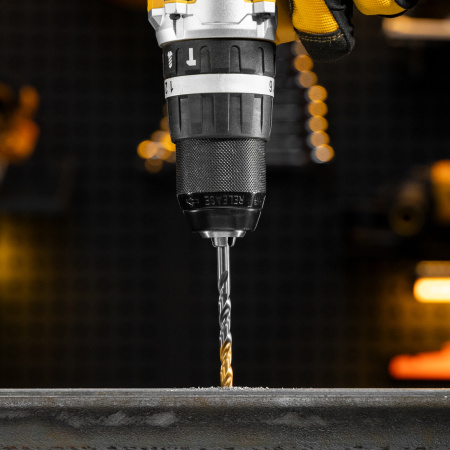 Набор сверл по металлу DENZEL, 1,5-6,5мм, Р6М5К8-TiN, Golden Tip, 13 шт