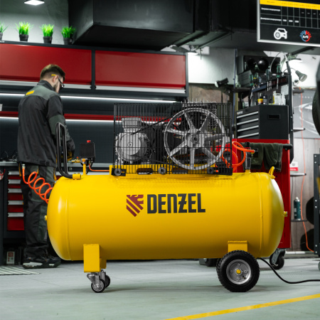 Компрессор воздушный DENZEL BCI3000-T/200, 3.0 кВт, ременный привод, 200 литров, 530 л/мин