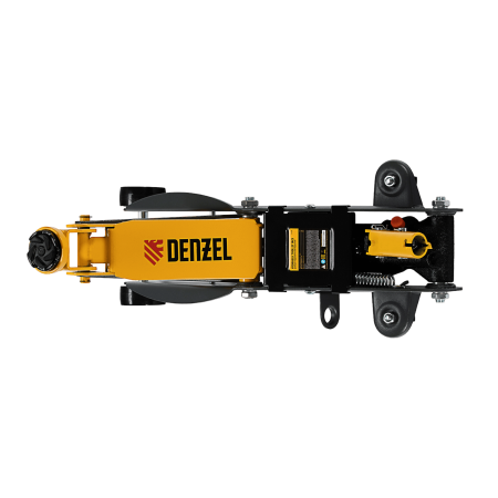 Домкрат гидравлический DENZEL подкатной с фиксатором, 2,8 т, 135-385 мм, в кейсе