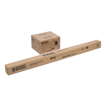 Триммер бензиновый DENZEL DT-43E, 43 см3, неразъемная штанга, электростартер, состоит из 2 частей