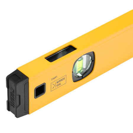 Уровень алюминиевый DENZEL магнит., фрезерованный, 3 глазка (1 зеркал.), 0,5 мм/м, 600 мм