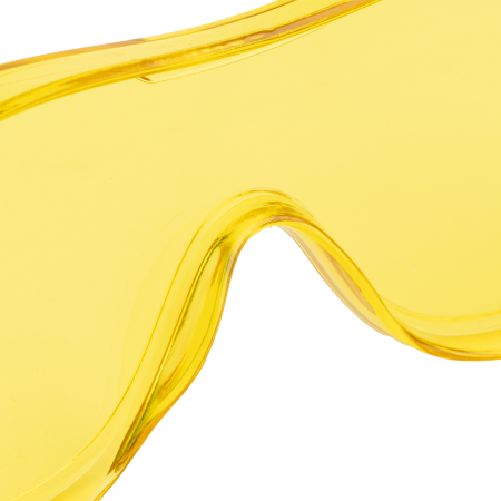 Очки защитные DENZEL открытые, поликарбонатные, увеличенная желтая линза, регулируемые дужки