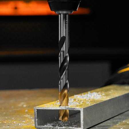 Сверло спиральное по металлу DENZEL 12 x 151 мм, Р6М5, Golden Tip, многогранная заточка