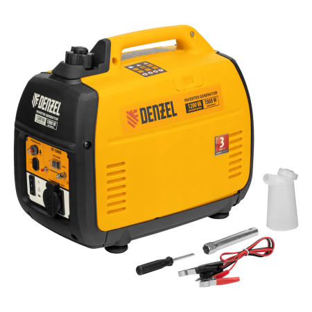 Инверторный генератор DENZEL GT-1200iS, 1.2 кВт, 230 В, бак 2.4 л, ручной старт