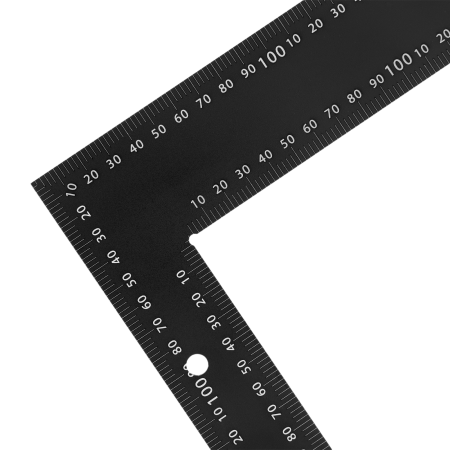 Угольник DENZEL 400 х 600 мм, алюминиевый, лазерная гравировка