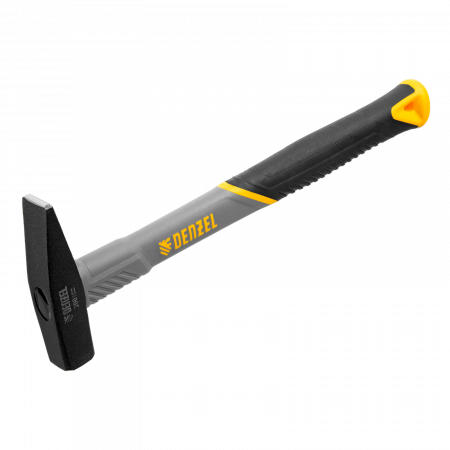 Молоток слесарный DENZEL 200 г, кованый, фибергласовая  рукоятка c TPR покрытием Молоток слесарный DENZEL 200 г, кованый, фибергласовая  рукоятка c TPR покрытием