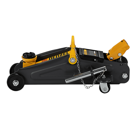 Домкрат гидравлический DENZEL подкатной с фиксатором, 2 т, 130-330 мм