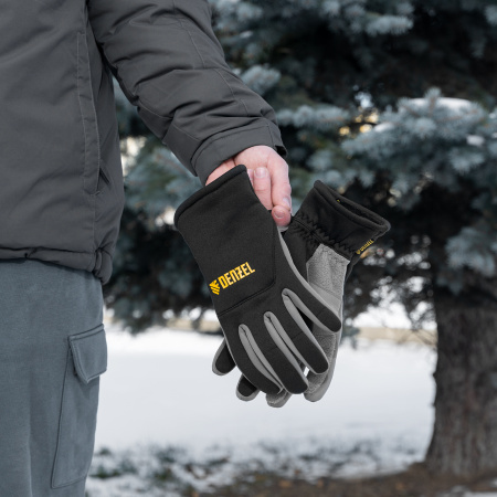 Перчатки универсальные DENZEL, искусственный мех, работа с сенсорным экраном, размер 10