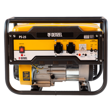 Генератор бензиновый DENZEL PS 25, 2.5 кВт, 230 В, 15 л, ручной старт