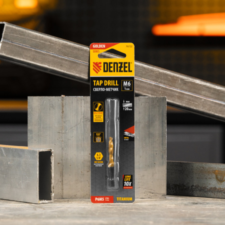 Сверло-метчик DENZEL М6 х 1,0 мм, Р6М5