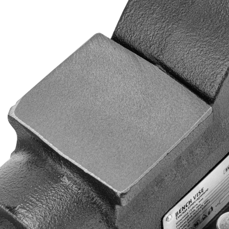 Тиски слесарные DENZEL BVH-125, 125 мм, поворотные, стальная направляющая, с наковальней