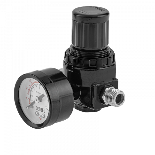 Регулятор давления с манометром DENZEL R1500, 12 бар, 1/4"