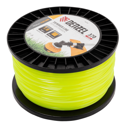 Леска для триммера DENZEL 96290 квадрат 1,6мм х 370м, на DIN катушке FLEX CORD