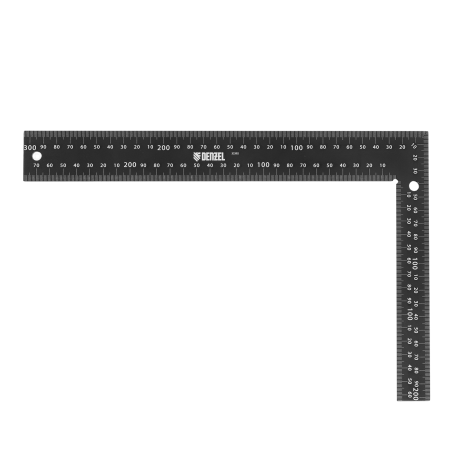 Угольник DENZEL 200 х 300 мм, алюминиевый, лазерная гравировка