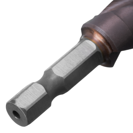 Сверло ступенчатое DENZEL 4-5-6-7-8-9-10-11-12 мм, Р6М5К5, 6-гр. хвостовик