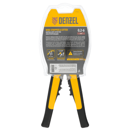 Щипцы для зачистки электропроводов DENZEL 0,2-6 мм2, функция обрезания проводов