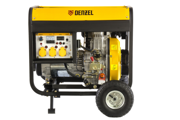 Дизельный генератор DENZEL DD6300Е, 5 кВт, 220 В/50 Гц, 15 л, электростартер